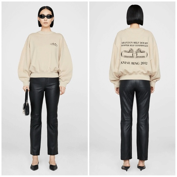 Anine Bing Tops - $180 ANINE BING LEO SERPENT SWEATSHIRT ABANDON SELF DOUBT REVOLVE JOAH BROWN